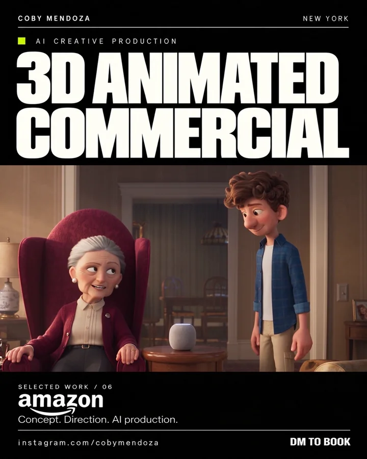 Amazon 3D animated commercial sample featuring stylized characters